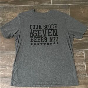 Black and Gray Short Sleeve Tee with Bold Text